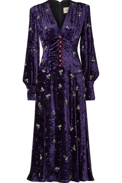 gucci purple velvet dress|Gucci long dresses.